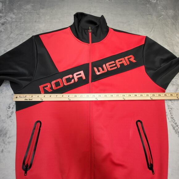 Rocawear Jacket Mens XL Red Black Full Zip Track Jacket Polyester Streetwear - Picture 5 of 7